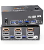 Amazon.co.jp: KCEVE 8K USB3.0 KVMスイッチ 3PC 3モニター KVM Switch